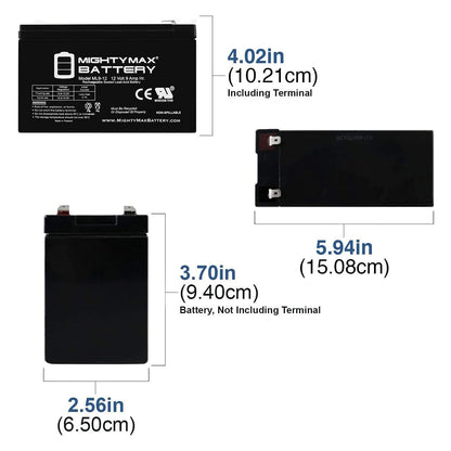 ML9-12 - 12 V 9 Ah Rechargeable SLA Battery - Mighty Max Battery Brand Product
