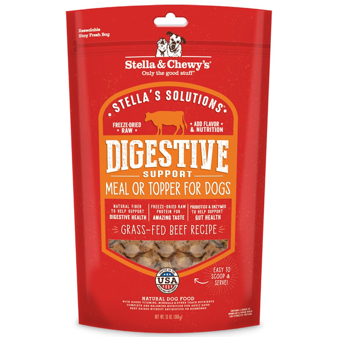 Stella & Chewy's Stella's Solutions Digestive Support Grass-Fed Beef Dinner Morsels Freeze-Dried Raw Dog Food, 368g Stella & Chewy's