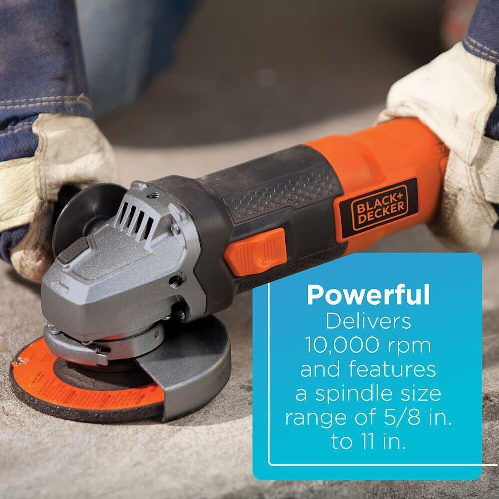 BLACK+DECKER Angle Grinder Tool, 4-1/2-Inch, 6.0 - Amp (BDEG400) BLACK+DECKER