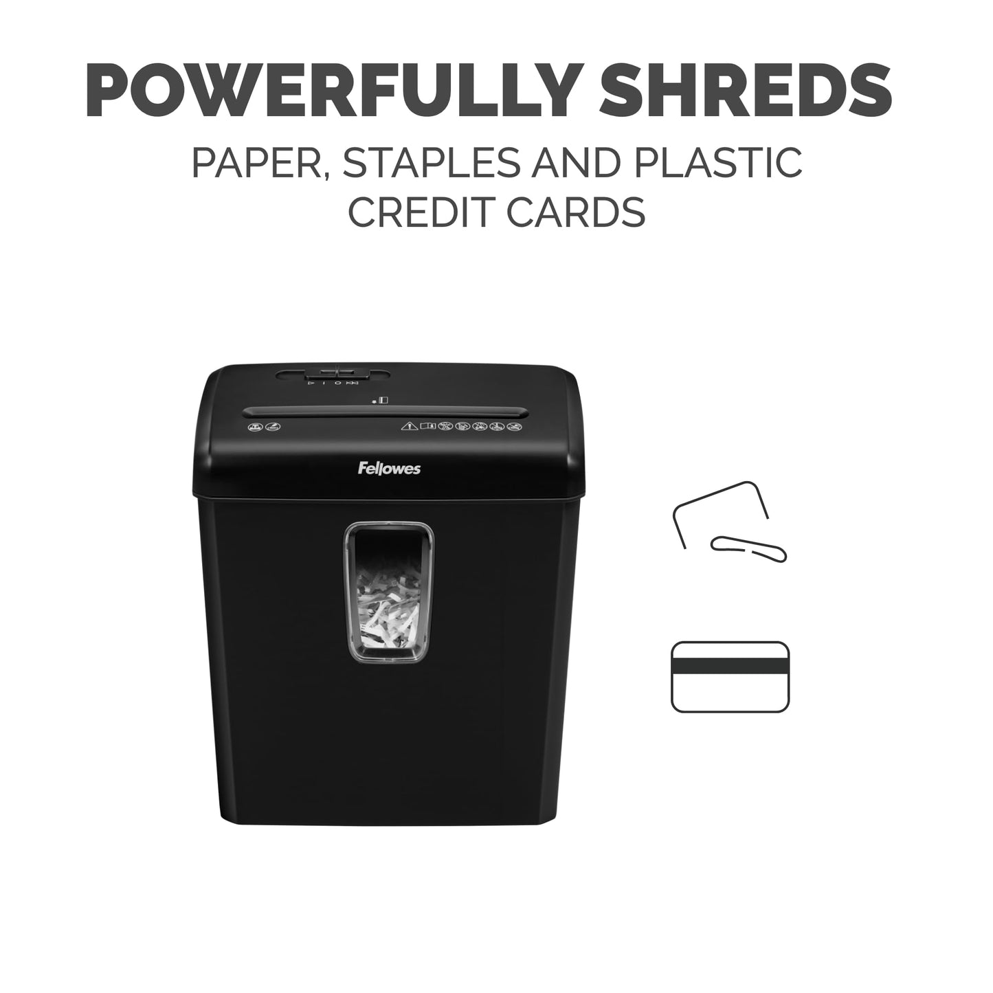 Fellowes Powershred P-30C 6-Sheet Cross-Cut(4-Gallon bin) Deskside Paper Shredder, Black Fellowes