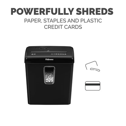 Fellowes Powershred P-30C 6-Sheet Cross-Cut(4-Gallon bin) Deskside Paper Shredder, Black Fellowes