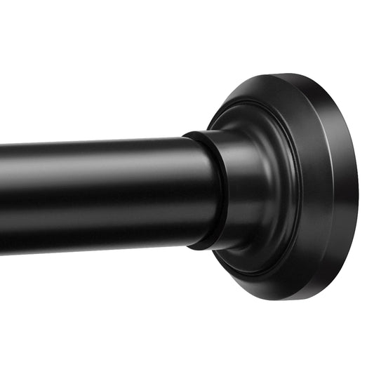 Matte Black Shower Curtain Rod Tension 30 to 76 Inches Never Rust Non-Slip Spring Tension Shower Rod No Drilling Stainless Steel Curtain Pole Use Bathroom, Closet, Window, Room Divider