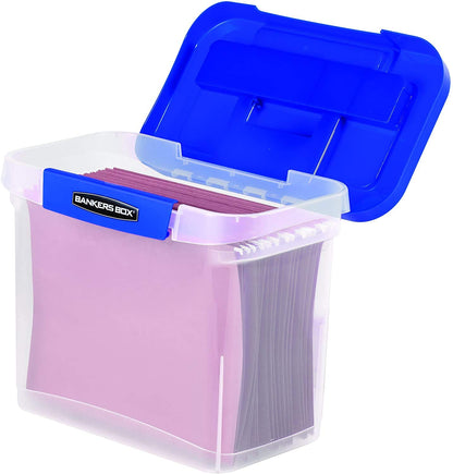 Bankers Box Heavy Duty Portable Plastic File Box with Hanging Rails, Letter, 1 Pack (0086304) 🍁 All In One Marketplace Canada