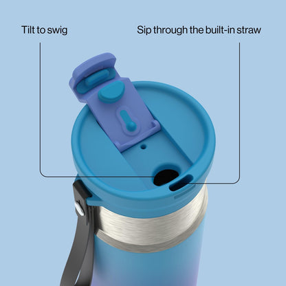 Contigo DualSip 16 oz Compact Water Bottle w/ 2-Way Lid (Drink from Straw or Spout) | Vacuum-Insulated Stainless Steel for Cold Drinks | 100% Leakproof | BPA & Lead-Free | Dishwasher Safe 🍁 All In One Marketplace Canada