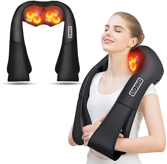 AERLANG Shiatsu Neck and Shoulder Massager, Back Massager with Heat Deeper Tissue Kneading Massage for Shoulder, Neck and Back Massage Electric Massagers-mothers Day Gift Ideas (NOT Cordless) - Available at All In One Marketplace Canada