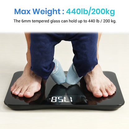 Etekcity High Precision Digital Body Weight Bathroom Scale with Ultra Wide Platform and Easy-to-Read Backlit LCD, 440 Pounds, Black