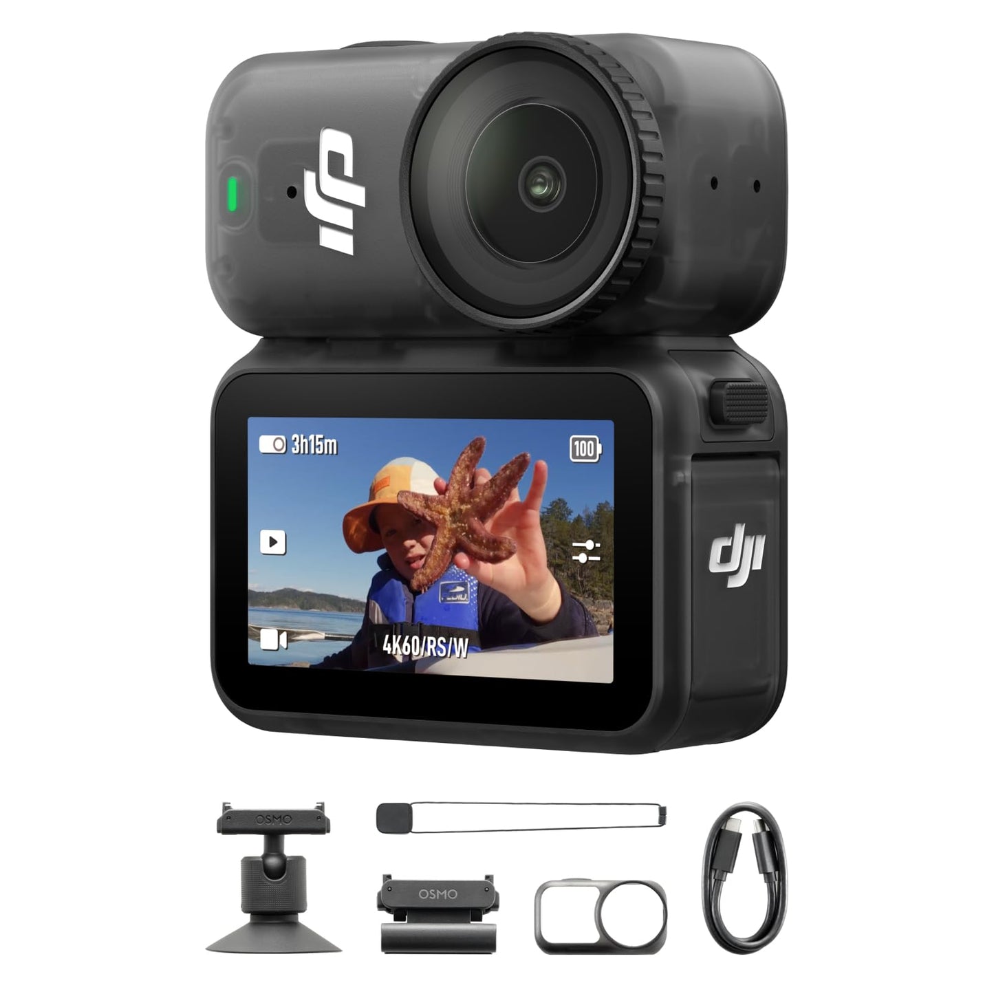 DJI Osmo Nano Standard Combo (128GB), 4K Wearable Camera, 1/1.3″ Sensor DJI