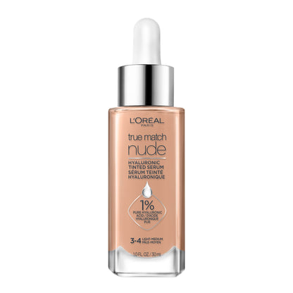 L’Oréal Paris True Match Nude Hyaluronic Foundation, Tinted Face Serum Foundation with Hyaluronic Acid for Lightweight Coverage and Instant Hydration, Radiant Finish - Light Medium, 30 mL 🍁 All In One Marketplace Canada