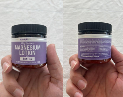 Nighttime Magnesium Lotion with Arnica – Highly Concentrated Magnesium for Muscles & Joints – Apply to Legs or Feet Before Bed – Skin-Friendly - Available at All In One Marketplace Canada
