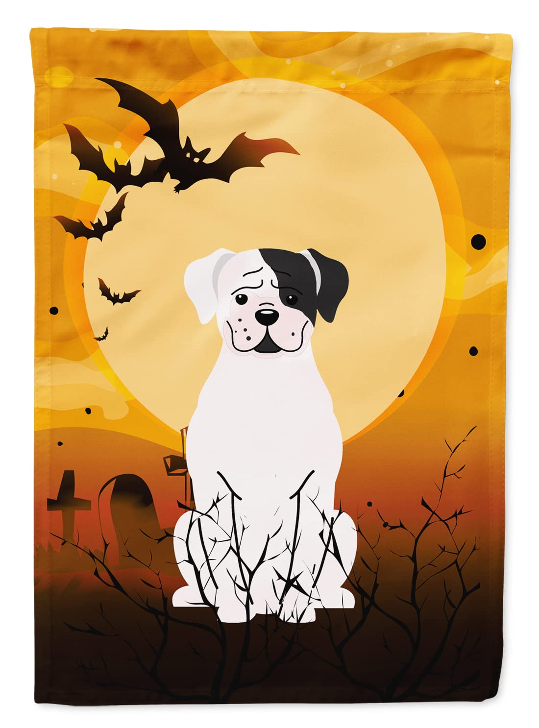Drapeau de maison en toile Caroline's Treasures BB4380CHF Halloween White Boxer Cooper, grande taille, multicolore