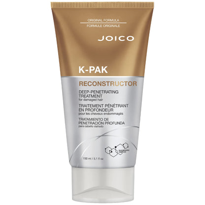 Joico K-PAK Reconstructor Treatment for Damaged Hair, Strengthens and Moisturizes Hair, Heat Protectant, With Keratin and Primrose Oil, 150mL
