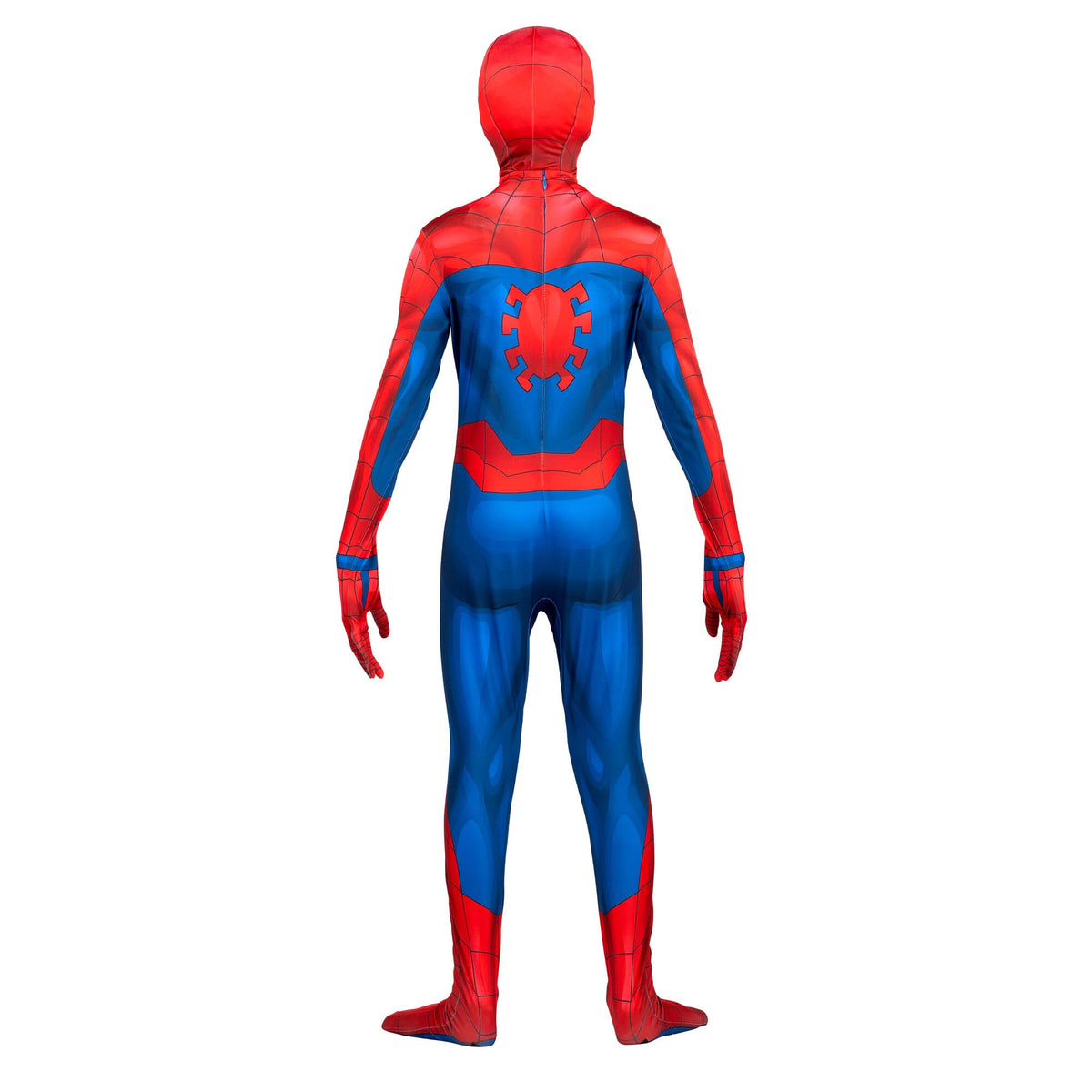Marvel Spider-Man Official Youth Deluxe Zentai Costume - Stretch Spandex with Hidden Zippers and Wrist Slits (XS)