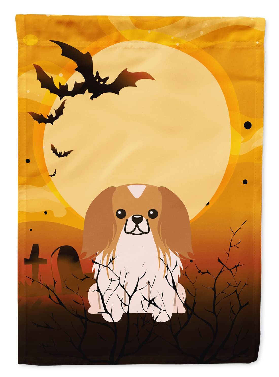Caroline's Treasures BB4369GF Halloween Pekingnese Red White Flag Garden Size, Small, Multicolor