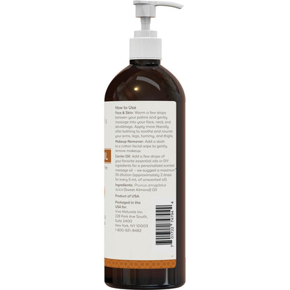 Viva Naturals Sweet Almond Oil – Almond Oil for Skin, Hair & Face, Body Oil After Shower, Body Oil for Dry Skin, Carrier Oil for Essential Oils & Almond Hair Oil, 16 fl oz - Available at All In One Marketplace Canada