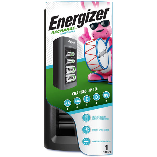 Energizer Universal Multi-Battery Charger for AA, AAA, C, D, and 9V NiMH Batteries