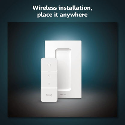 Philips Hue Smart Dimmer Switch with Remote, White - 1 Pack - Turns Hue Lights On, Off, Dims or Brightens - Requires Hue Bridge - Easy, No-Wire Installation - Available at All In One Marketplace Canada