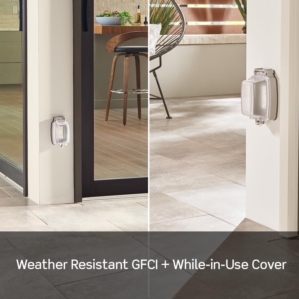 Leviton GFCI Weather-Resistant Receptacle, 20 Amp 125 Volt, Non Tamper-Resistant, GFWR2-W, White