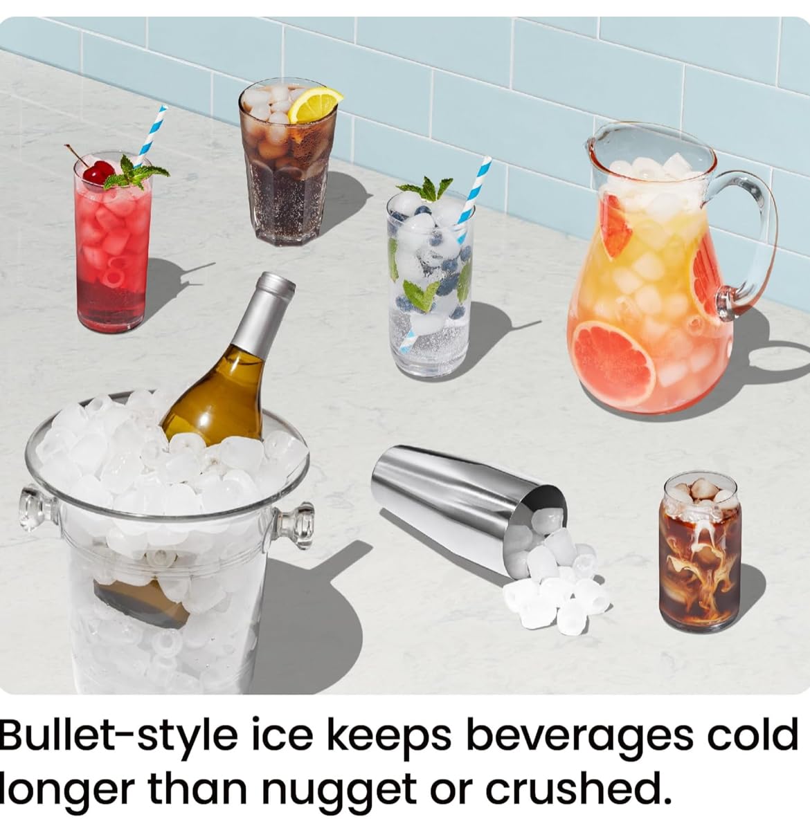 Iceman Dual-Size Ice Maker Countertop - Portable Ice Machine, Large and Small Ice Machine Maker with Self Cleaning, 9 Cubes in 7 Mins, 22lbs/24hrs, for Home, Kitchen, Office, Party, Ice Scoop Included - Available at All In One Marketplace Canada