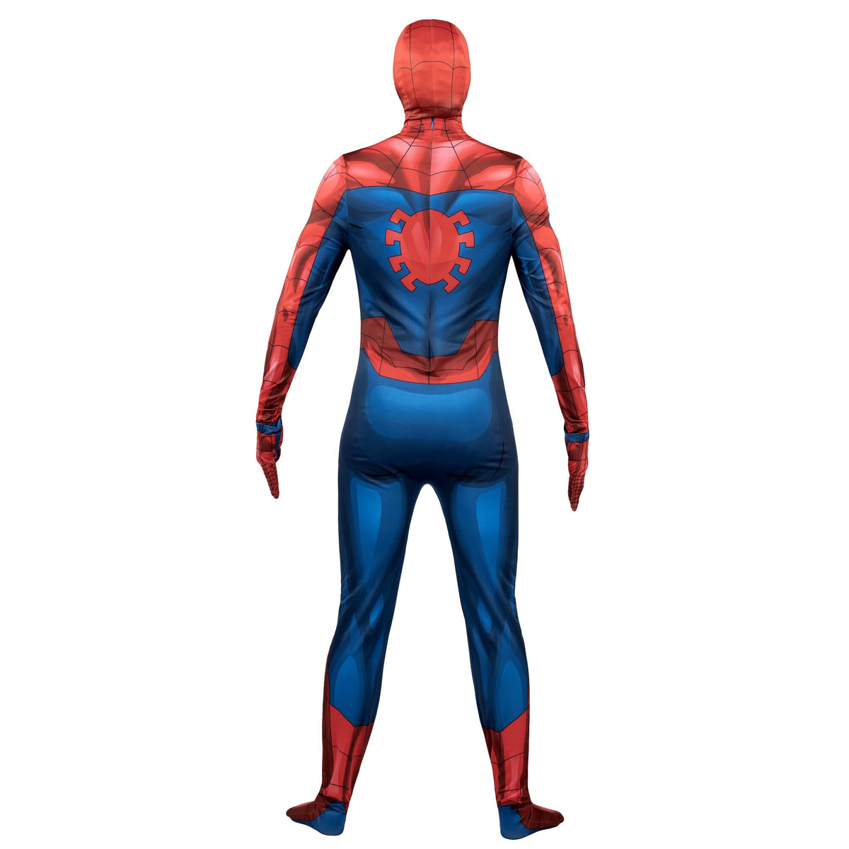 Costume de luxe officiel pour adulte MARVEL Spider-Man, style Zentai - Spandex extensible avec fermetures éclair dissimulées et fentes aux poignets (L)