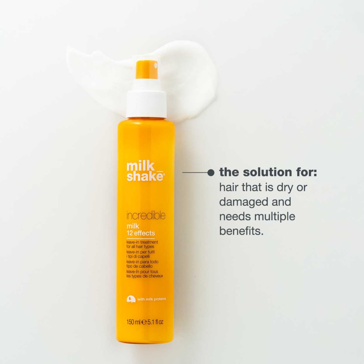 milk_shake Incredible Milk - Leave-In Hair Treatment for All Hair Types | Renews Detangles and Repairs Damaged Hair | 5.1 fl oz (150 ml) - Available at All In One Marketplace Canada