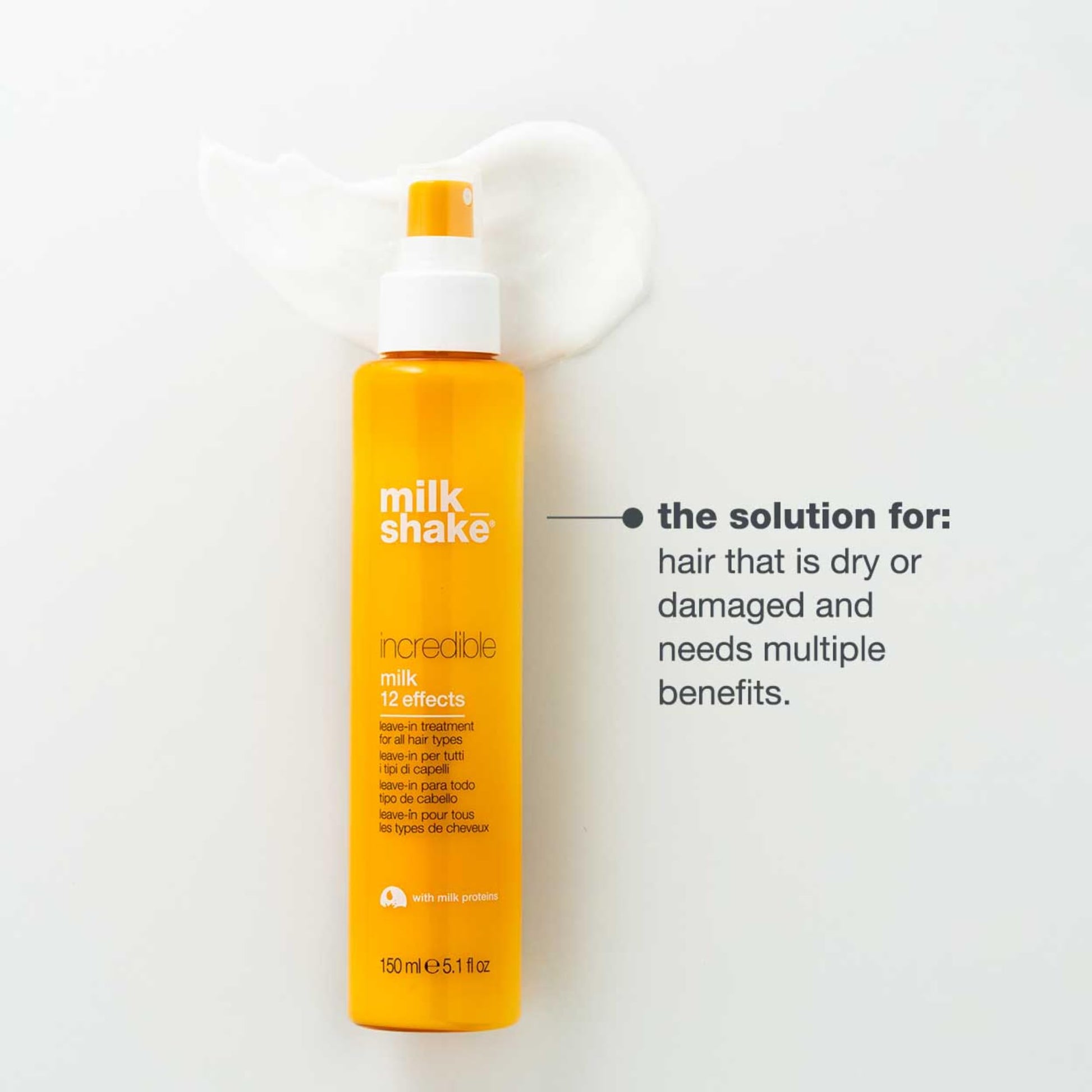 milk_shake Incredible Milk - Leave-In Hair Treatment for All Hair Types | Renews Detangles and Repairs Damaged Hair | 5.1 fl oz (150 ml) - Available at All In One Marketplace Canada