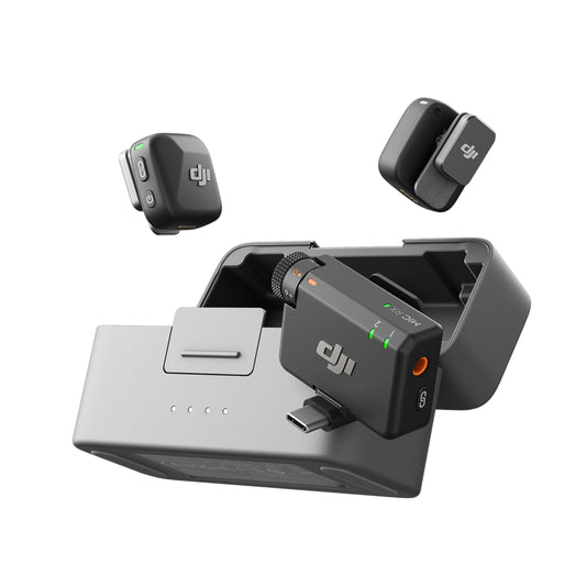 DJI Mic Mini (2 TX + 1 RX + Charging Case), Wireless Lavalier Microphone for Camera/iPhone/Android, Ultralight, Detail-Rich Audio, 48h Use, Noise Cancelling, Automatic Limiting, Vlog, Streaming