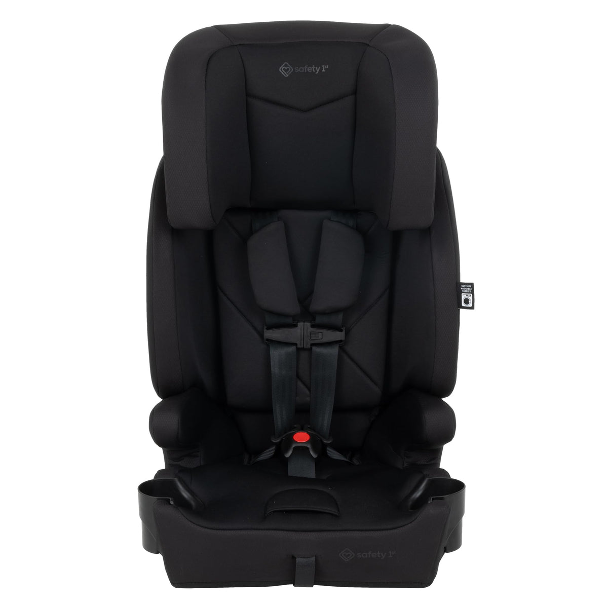 Siège auto harnais rehausseur 3-en-1 Safety 1st – Appuie-tête réglable sur 10 positions, s'adapte à 3 sièges côte à côte, rehausseur avec ou sans dossier léger et portable avec porte-gobelets, guides de ceinture et sécurité certifiée
