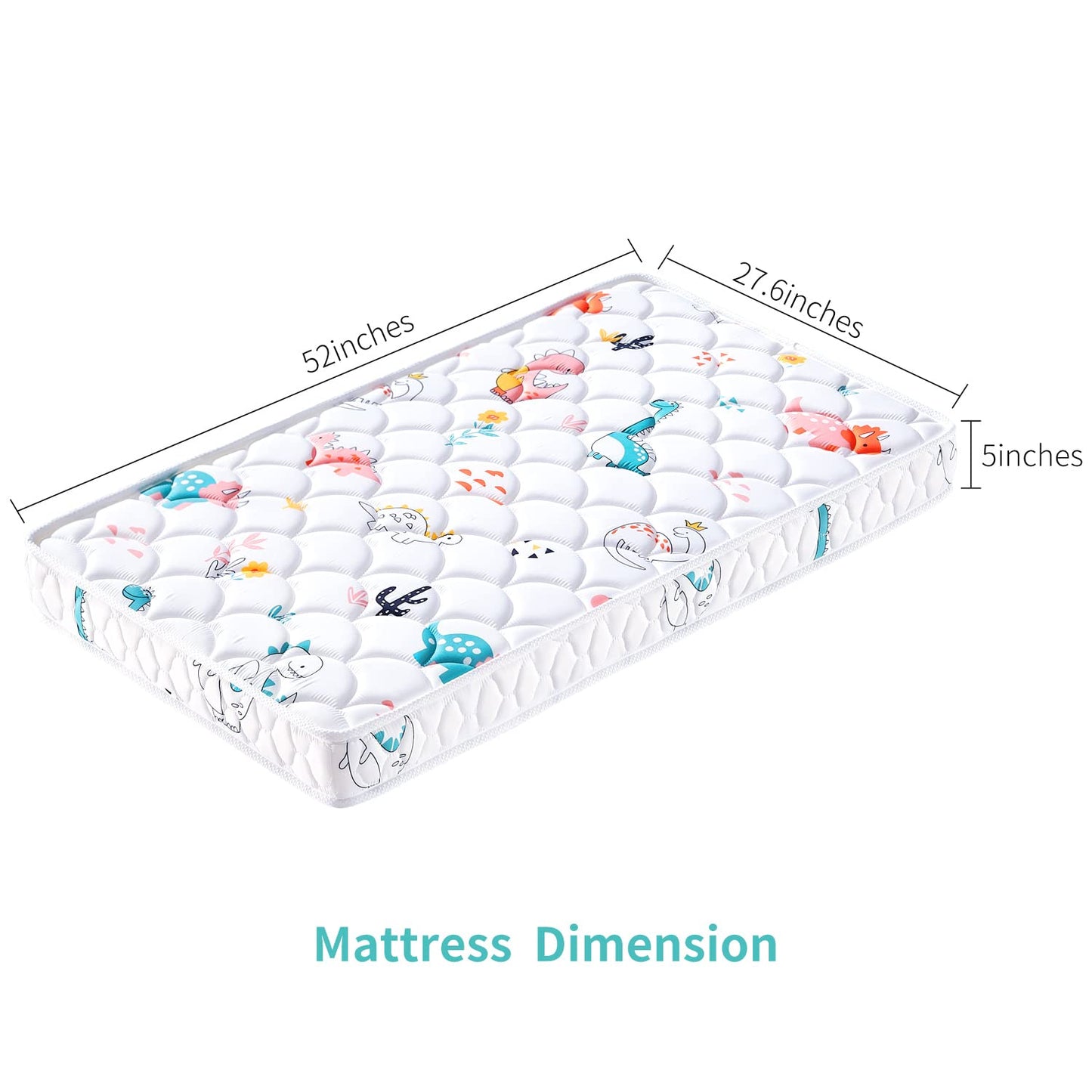 Premium Dual-Sided Crib & Toddler Mattress, Hypoallergenic, 5" Firm Soft Crib Mattress, Non-Toxic - Fits Standard Cribs & Toddler Beds - Available at All In One Marketplace Canada
