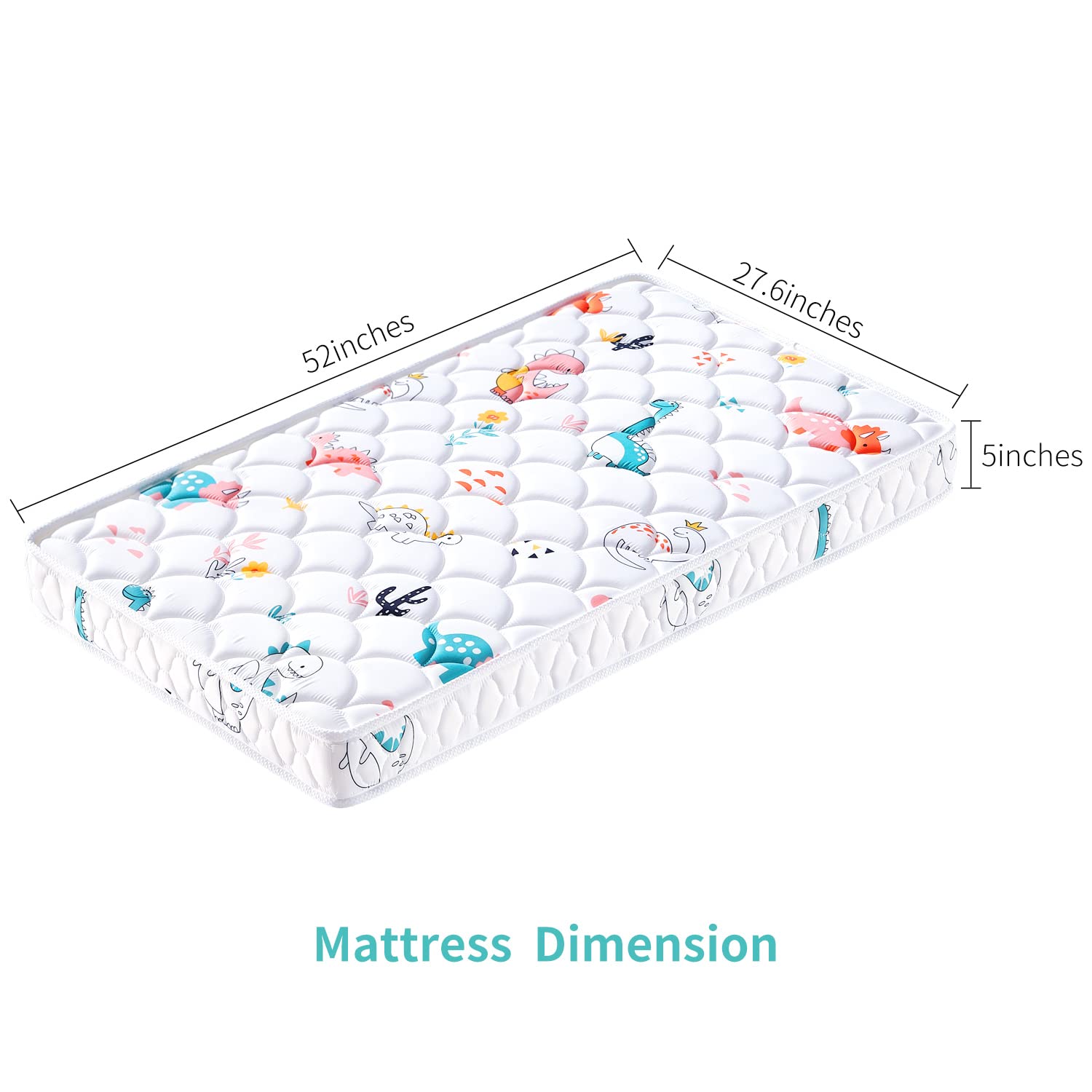 Premium Dual-Sided Crib & Toddler Mattress, Hypoallergenic, 5" Firm Soft Crib Mattress, Non-Toxic - Fits Standard Cribs & Toddler Beds - Available at All In One Marketplace Canada