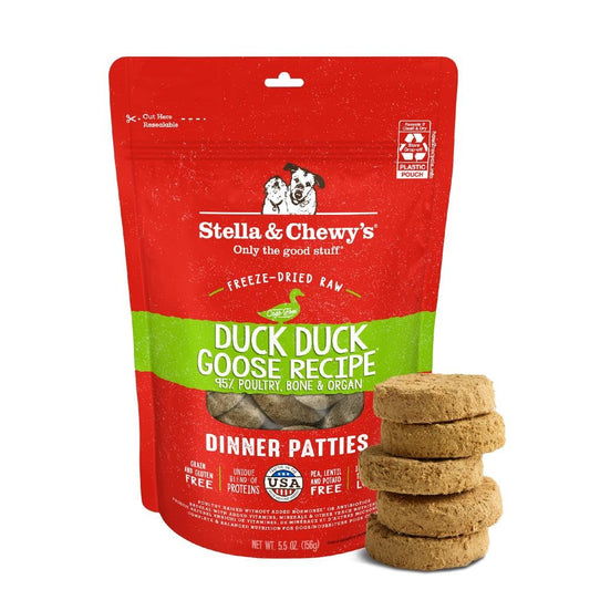 Stella & Chewy’s Freeze Dried Raw Dinner Patties – Grain Free Dog Food, Protein Rich Duck Duck Goose Recipe – 156g Bag 🍁 All In One Marketplace Canada
