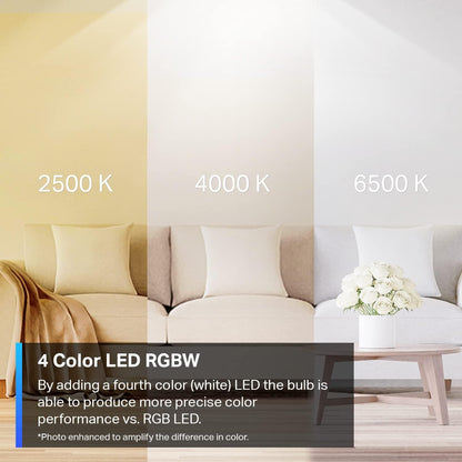 TP-Link Tapo Smart Wi-Fi Light Bulbs, 16M Colors RGBW, Dimmable, Compatible w/Alexa and Google Home, A19, 60W Equivalent, 800LM, 2.4GHz WiFi only, No Hub Required, Tapo L530E(2-Pack) Tapo
