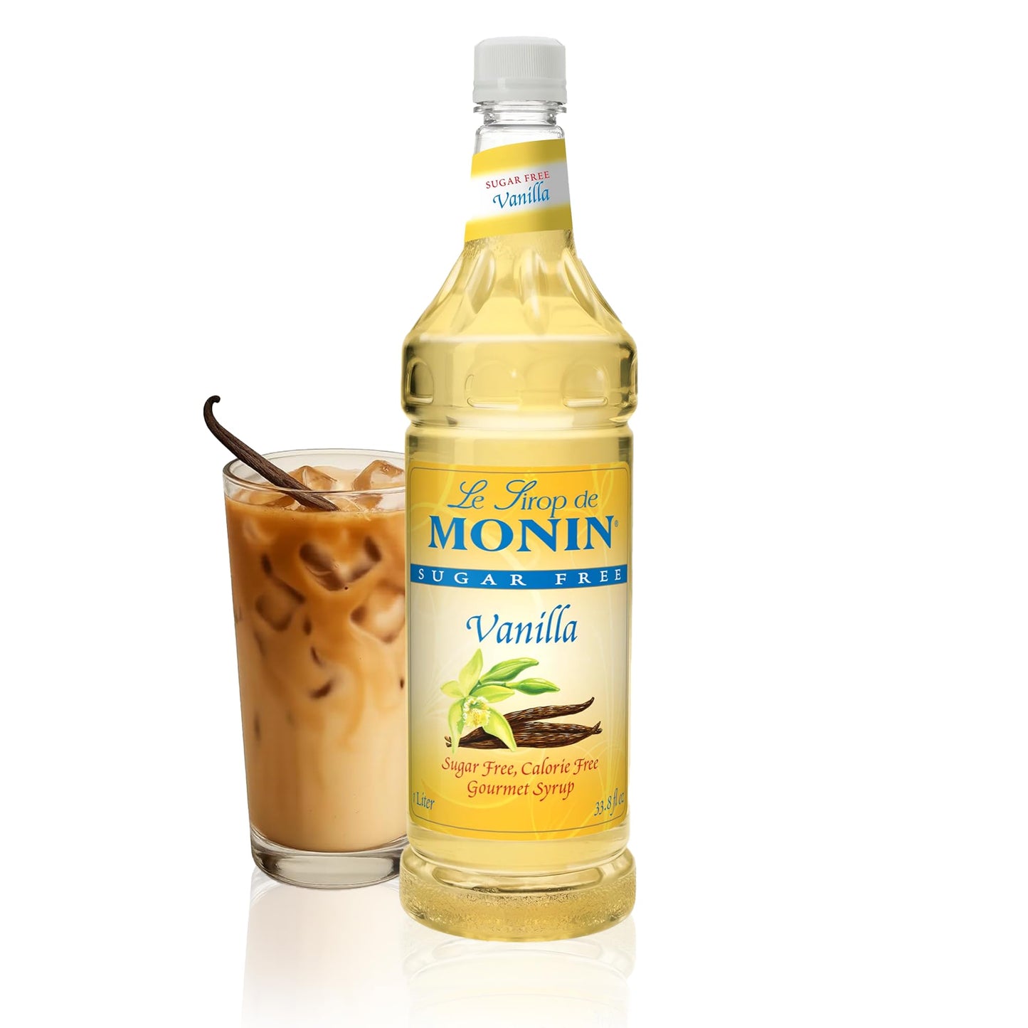 Monin - Sugar Free Vanilla Syrup | Premium Calorie-Free Syrup | Pure & Rare Madagascar Vanilla for Coffee, Lattes & More (BPA-Free Plastic Bottle, 33.8 fl oz) - Available at All In One Marketplace Canada