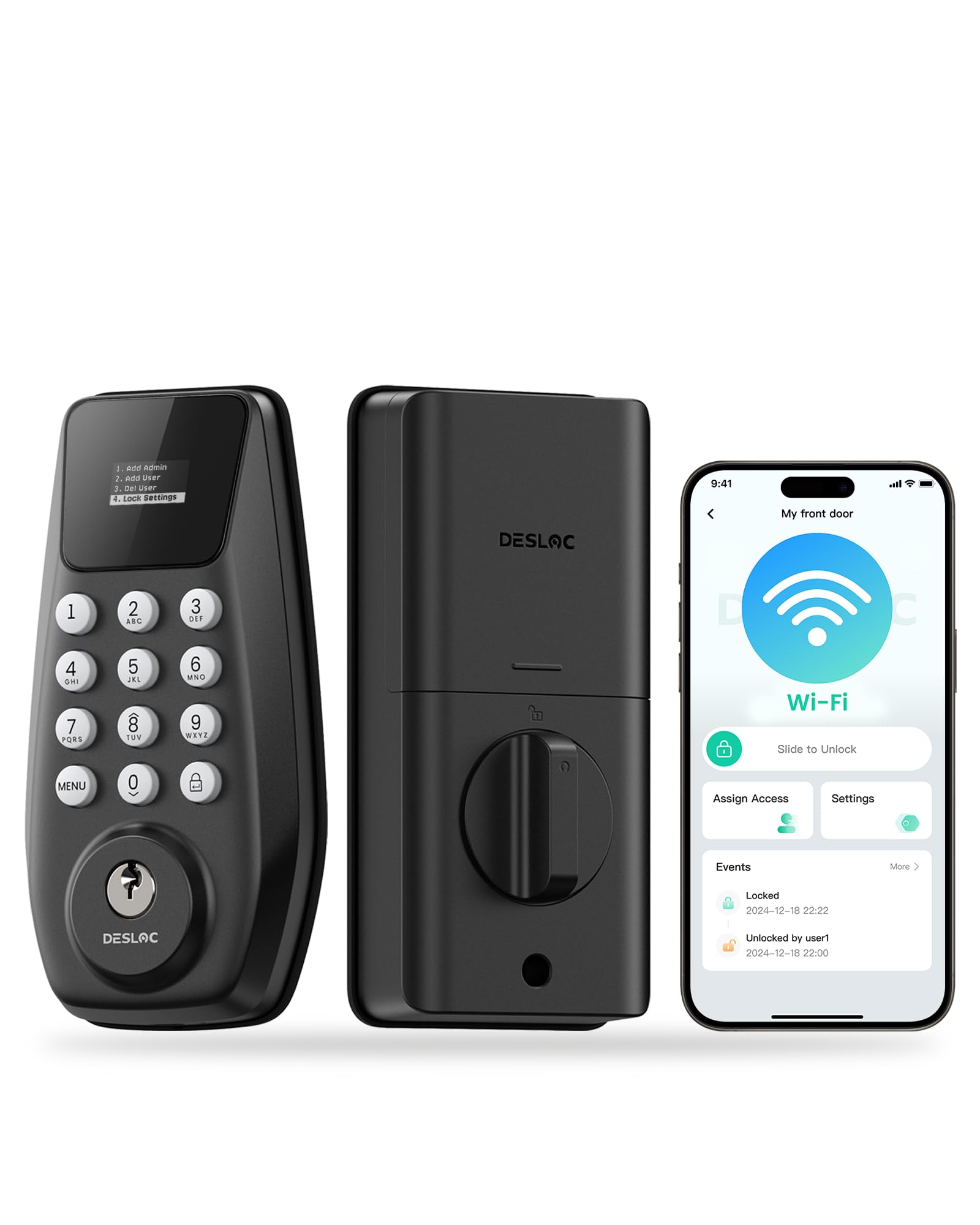 DESLOC C100 Plus Smart Keyless Entry Door Lock with Built-in WiFi 🍁 All In One Marketplace Canada DESLOC