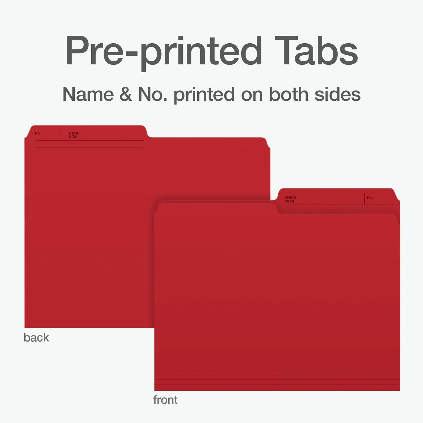 Pendaflex File Folders, 1/2 Cut Tab, Letter Size, Red, Durable Paper Stock, 100/Box, Ideal for Office/Home/School Organization, Made in Canada, Reversible File Organizers Pendaflex