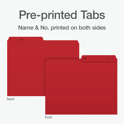 Pendaflex File Folders, 1/2 Cut Tab, Letter Size, Red, Durable Paper Stock, 100/Box, Ideal for Office/Home/School Organization, Made in Canada, Reversible File Organizers Pendaflex