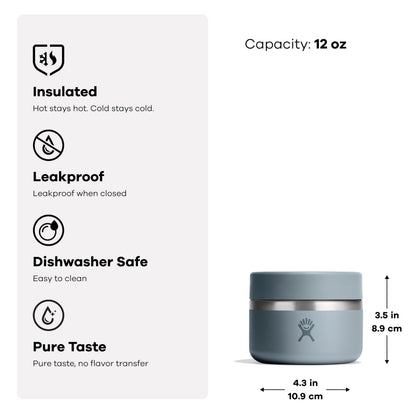 Hydroflask 12 OZ INSULATED FOOD JAR SHALE GRAY