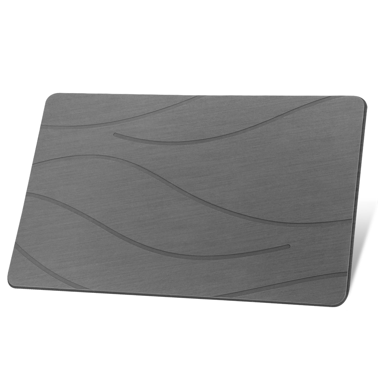 Ceecysaa 60 x 39cm Stone Bath Mat, Diatomaceous Earth Quick Dry Non Slip, Dark Gray Ceecysaa