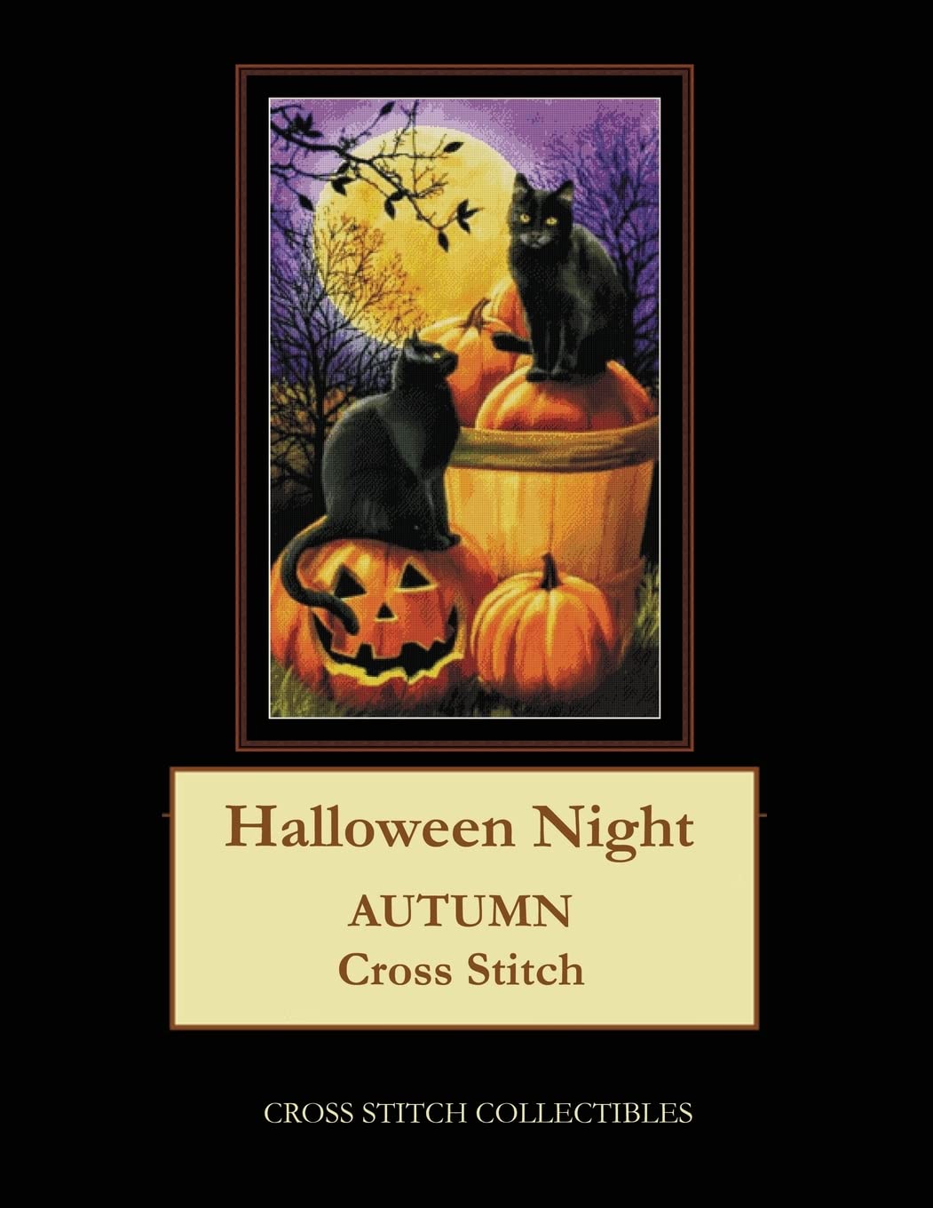 Nuit d'Halloween : Modèle de point de croix d'automne