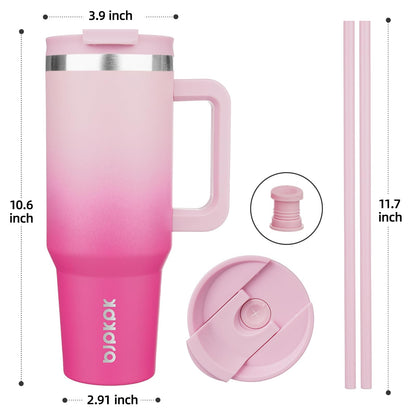 BJPKPK 40 oz Insulated Tumbler with Handle & Straw, Stainless Steel 🍁 All In One Marketplace Canada