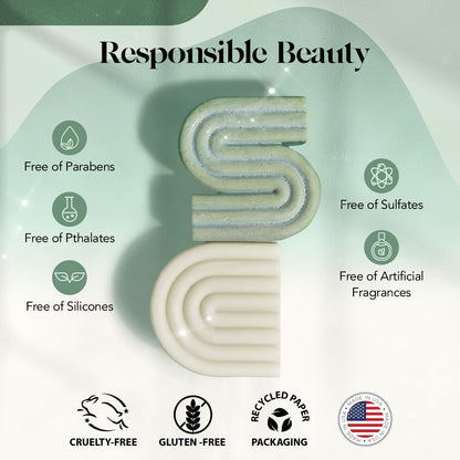 Kitsch Rosemary & Biotin Shampoo and Conditioner Set for Hair Growth - Strengthening, Thickening & Volumizing Shampoo and Conditioner Bar - Paraben, Sulfate & Silicone Free - 2 pack - Available at All In One Marketplace Canada