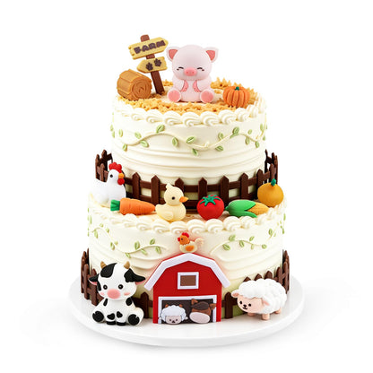 BlingABC 13PCS Cartoon Farm Animal Cake Toppers Barnyard Cake Decorations 🍁 All In One Marketplace Canada