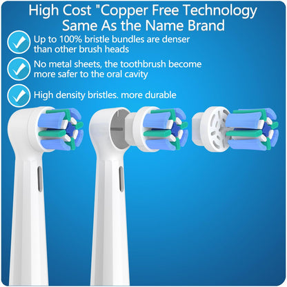 8 Pack Replacement Toothbrush Heads Compatible with Oral B iO, Brush Heads for Oral-B iO 2/3/4/5/6/7/8/9/10/7G Series, with Covers, White - Available at All In One Marketplace Canada
