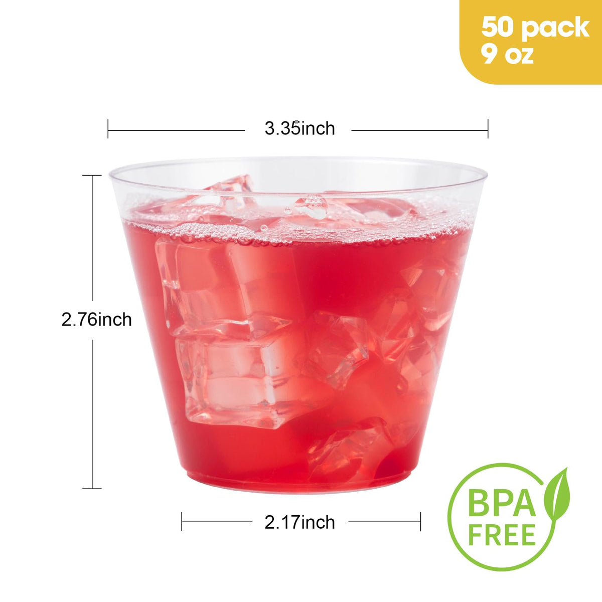 Goodluck 50PCS 9oz Clear Plastic Cups Plastic Cocktail Glasses for Party 🍁 All In One Marketplace Canada