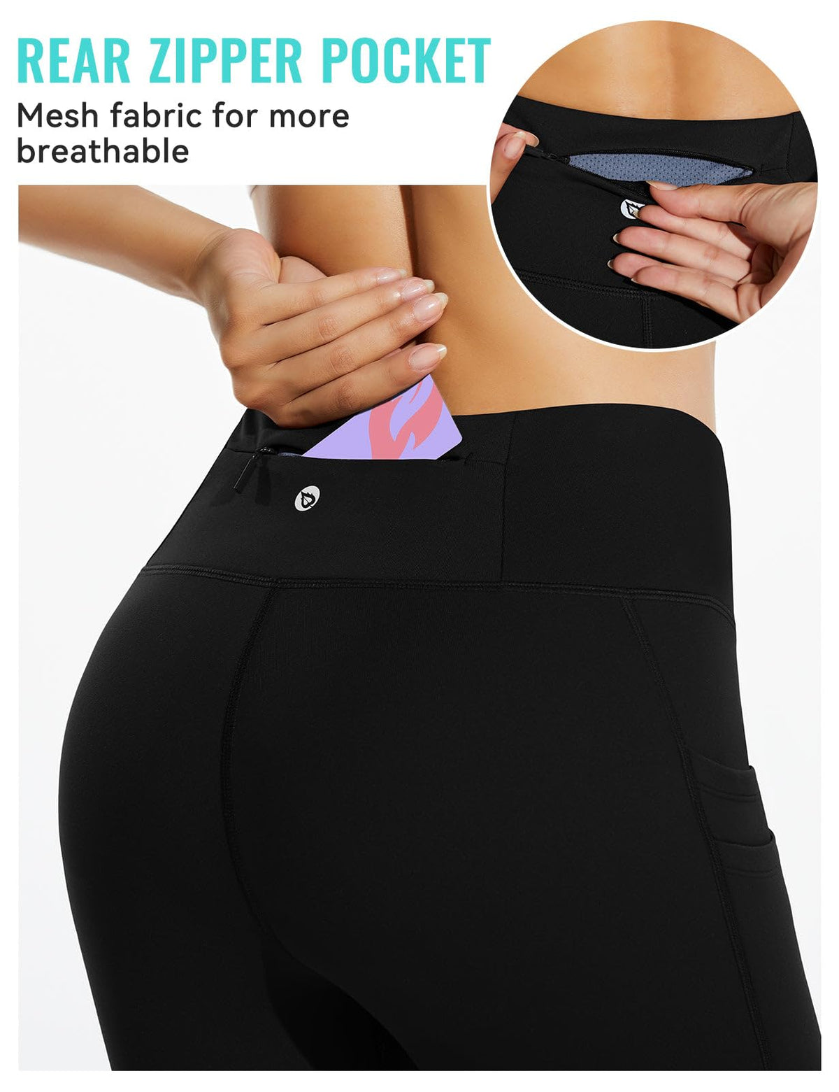 baleaf Women's Fleece Lined Leggings Winter Yoga Pants Water Resistant Pockets High Waisted Snow Hiking Warm Running Leggings Ski Black L 🍁 All In One Marketplace Canada