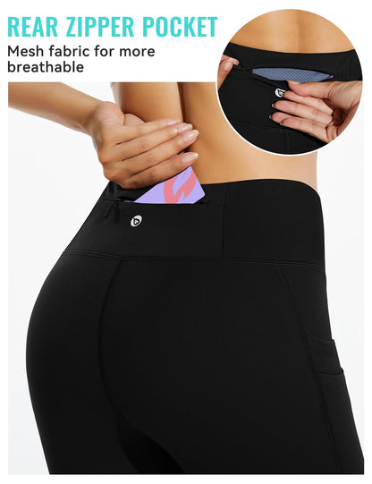 baleaf Women's Fleece Lined Leggings Winter Yoga Pants Water Resistant Pockets High Waisted Snow Hiking Warm Running Leggings Ski Black L 🍁 All In One Marketplace Canada
