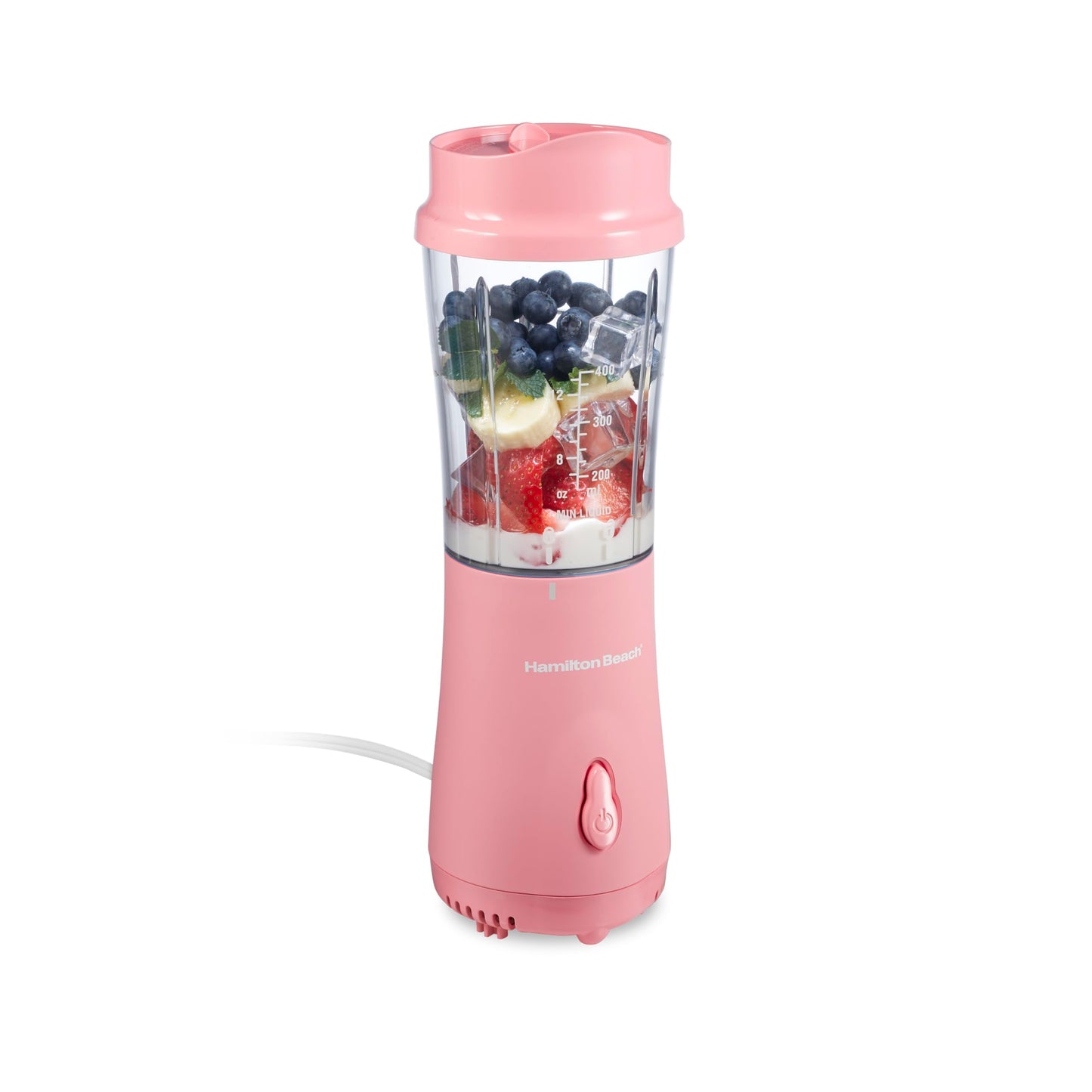 Hamilton Beach Personal Blender for Smoothies & Protein Shakes, Portable Single Serve Blender with Travel Lid, 14 oz BPA-Free Jar, 175W, Compact Countertop Blender Coral, 51171 🍁 All In One Marketplace Canada