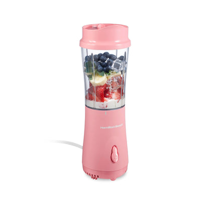 Hamilton Beach Personal Blender for Smoothies & Protein Shakes, Portable Single Serve Blender with Travel Lid, 14 oz BPA-Free Jar, 175W, Compact Countertop Blender Coral, 51171 🍁 All In One Marketplace Canada