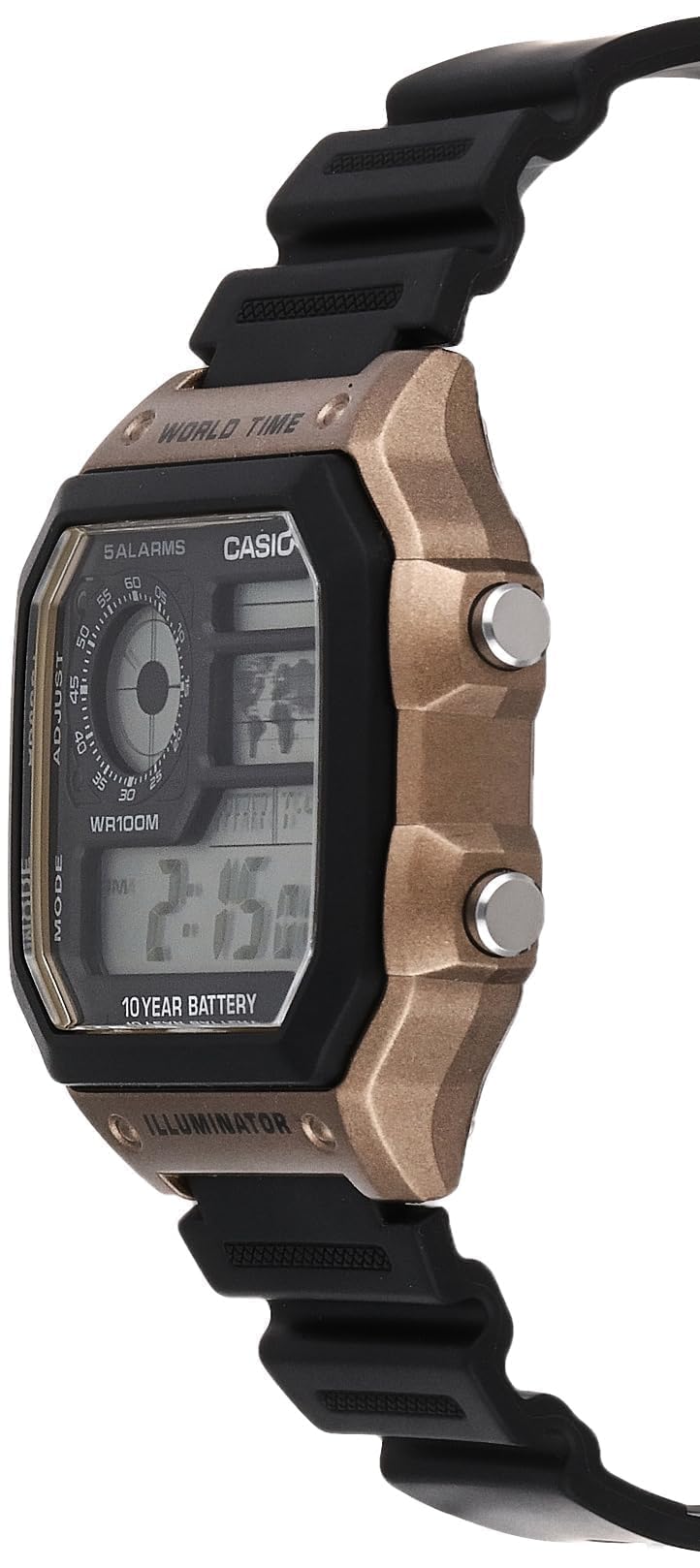 Casio Men's 10-Year Battery Japanese Quartz Watch with Resin Strap, Black, 21 (Model: AE-1200WH-5AVCF) Casio