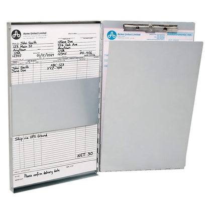 Westcott Side-Hinged Sheet Holder, Letter Size (9" x 12"), Durable Aluminum Clipboard Folder with Steel Clips, 30-Page Capacity, Secure Document Storage for Office, Field, and Industrial Use (38012) Westcott