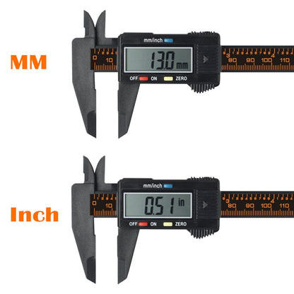 FineSource Electronic Digital Caliper Inch/Metric Conversion 0-6 Inch/150 mm Carbon Fiber Gauge Micrometer Extra Large LCD Screen Auto Off Featured Measuring Tool (Black)